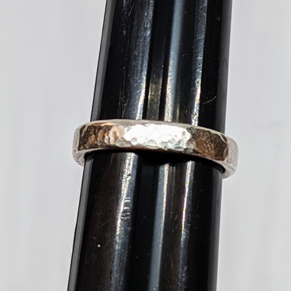 Handcrafted Sterling Silver Hammered Ring Size 5